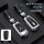 Model b chevrolet key cover in deep space black, featuring a metal buckle style and durable leather fob protector for the cru...