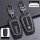 Carbon fiber toyota key cover with silicone buttons, designed for corolla, camry, rav4, and chr models, featuring a sleek bla...