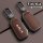 Elegant brown leather kia key cover with metallic accents, designed for k3, k5, sportage, seltos, and ev6 models, offering fu...