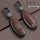 Elegant brown leather key cover for nissan 14th-gen sylphy, featuring a sleek design with embossed buttons and a secure metal...