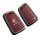 Elegant red leather skoda key cover for rapid, octavia, superb, kamiq, karoq, and kodiaq, featuring a sleek design with embos...