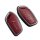 Elegant red leather key cover for the rongwei rx5 plus, featuring a sleek design with embossed buttons and a prominent brand ...