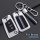Stylish skoda key cover for octavia, superb & kodiaq, featuring a sleek metallic design with red, blue, and white stripes for...