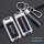 Silver mitsubishi key cover with red, blue, and white stripes, designed for outlander, asx, lancer, and pajero models, offeri...