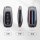 Mercedes-benz e-class key cover showcased from front, side, and back views, featuring sleek design with iconic blue and red s...