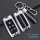 Silver jaguar key cover with red, blue, and white stripes, designed for f-pace, xfl, xel, e-pace, and f-type models, offering...