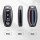 Front, side, and back view of a nissan key cover designed for 14th-gen sylphy, qashqai, kicks, and more, featuring sleek blac...