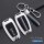 Stylish toyota key cover featuring sleek metal design with blue, red, and white stripes, compatible with camry, rav4, corolla...