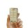 A hand holds a sleek, gold genesis g90 key cover with a premium leather finish, featuring lock, unlock, and trunk release but...
