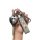 A hand holds a toyota key cover and matching leather keychain, featuring the toyota logo and sleek design for models like cam...