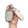 A hand holds a hyundai elantra key cover with a glittery finish, featuring a white leather keychain labeled fashion. the key ...