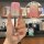 Stylish land rover key cover for range rover evoque and defender 110, featuring a pink gradient design and elegant cat-ear ke...