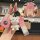 Premium foldable buick key cover for excelle, verano & gl6, featuring a stylish pink design with a cute bear charm and front ...