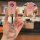 Elegant pink buick key cover for excelle, verano & gl6, featuring a premium foldable design with a sparkling keychain ring. p...
