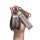 Hand holding a sleek leapmotor c11 key cover with leather strap, showcasing premium design and brand logo.
