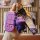 A hand holds a purple jeep key cover with a galaxy-themed bear charm and a matching strap, designed for jeep models like cher...