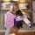 A hand holds a purple jac key cover for sehao e50a, jiayue a5x, ruifeng s4/s7/m6, featuring a cute bear charm and a stylish s...