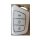 Jac ic5 key cover for jianghuai hanto ev remote featuring a sleek white design with gold accents and three functional buttons...