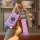 A hand holds a purple buick verano key fob cover with a fold-over snap design, featuring a quilted strap and a decorative h c...