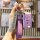 Elegant purple key cover for peugeot 308, featuring a diamond-embellished h charm and a matching leather strap, perfect for d...