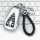 Changan cs75 plus key cover 2020 leather protector with sleek silver design and braided black leather keychain, displayed on ...