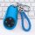 Blue nio es8 key cover with braided leather strap and sleek design, protecting your car key with style.