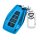 Blue geely key cover for emgrand gs, vision x6, bin yue, and more, featuring a sleek design with four buttons and a metallic ...
