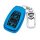 Blue subaru forester 2021 key cover with a sleek design, featuring lock, unlock, and trunk buttons, paired with a metallic ke...
