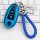 Blue suzuki vitara key cover with braided cord and car logo, designed for swift, s-cross, and celerio models, displayed on a ...