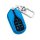 Blue maserati key cover for levante & ghibli, featuring a sleek design with four buttons and a silver carabiner clip.