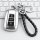 Stylish silver key cover for dongfeng aeolus yixuan max 2021, featuring a braided leather keychain and sleek design.