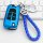 Blue opel adam key cover for 2016 astra & zafira, featuring a braided rope keychain and sleek remote protector design.