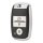 Kia k3 key cover featuring a sleek black leather design with silver accents, protecting your smart key with style and functio...