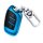 Blue mg6 pro key cover for 2021 mg6 third-gen, featuring a sleek design with three buttons and a silver keychain attachment.