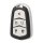 Silver and black cadillac xt5 key cover featuring five buttons: horn, lock/unlock, panic, and remote start, designed for xt4,...