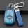 Blue subaru key cover for xv, forester, outback, legacy with braided leather keychain and silver carabiner, featuring a sleek...
