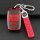 Red and black kia key cover with a braided leather strap, designed for models like sportage, k5, k2, and seltos, featuring a ...