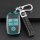 Stylish kia k3 key cover with teal accents and leather strap, designed for sportage, k5, k2, seltos, and more.
