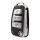 Chery qq ice cream sundae key cover 2022: sleek black leather design with silver accents, featuring lock, unlock, and trunk r...