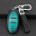 Premium benteng t77 key cover featuring a sleek teal and black silicone shell, complete with a braided leather strap and silv...