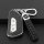 Elegant volkswagen key cover for id.4, id.3, tiguan, passat, and golf 8, featuring a sleek black leather design with a braide...
