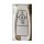 White lincoln z key cover for aviator, nautilus, corsair featuring lock, unlock, and 2x trunk release buttons with gold accen...
