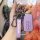 A hand holds a purple lexus key cover with a matching fob and carabiner, showcasing sleek design for es, rx, nx, ux, lc, ls, ...